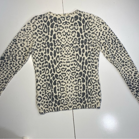 Scott & Scott London White & Black Cheetah/Leopard Print 100% Cashmere S - Picture 3 of 12